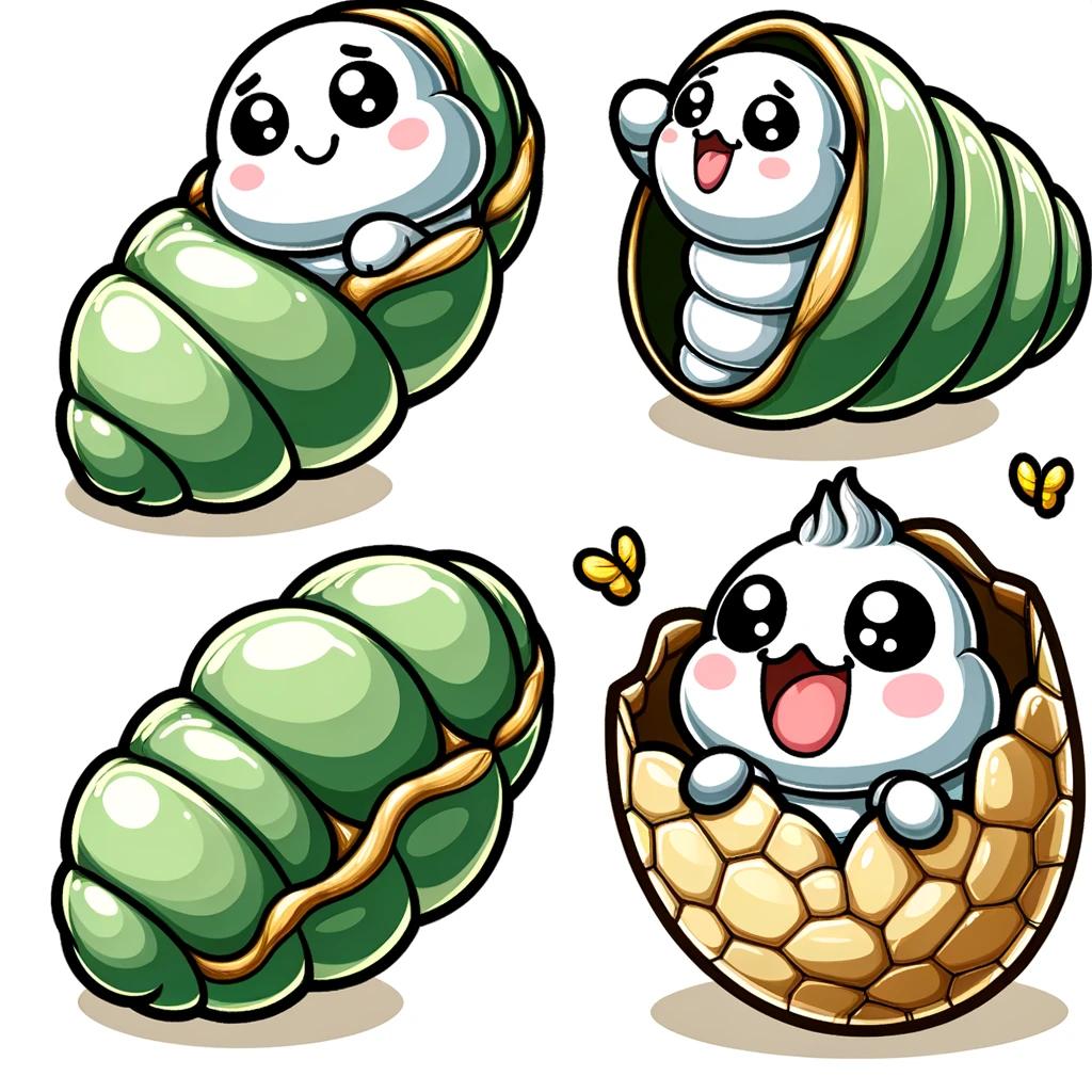 Étape de pupal ver à soie