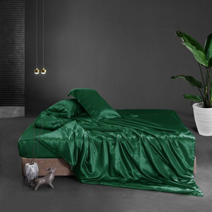 Literie en pure soie : draps de lit en soie et taie d'oreiller en soie
