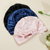 Turban de bonnet imprimé en soie de mûrier en gros avec noeud 