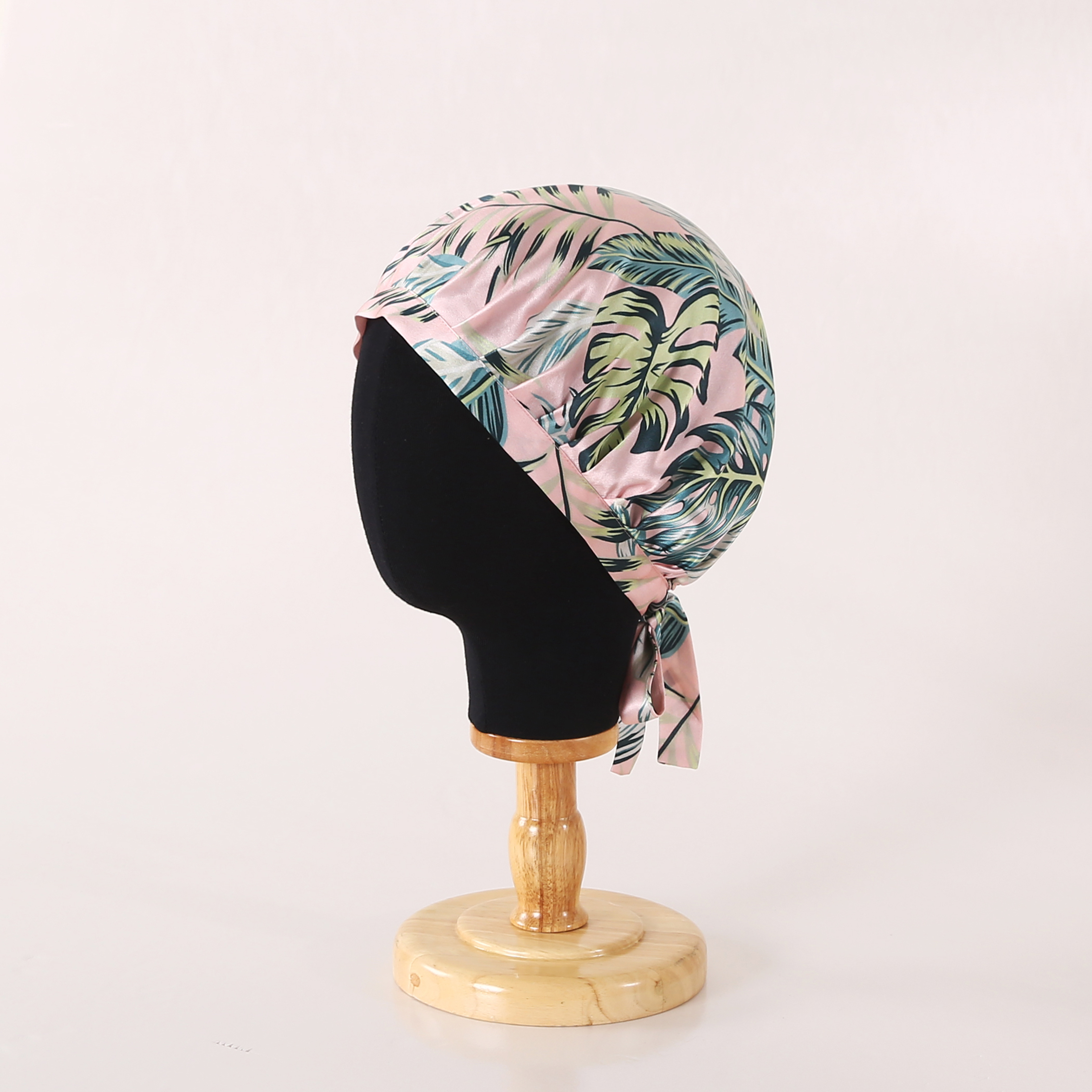 Turban de Bonnet imprimé en soie de mûrier 100%, vente en gros, avec cravate, prix de gros