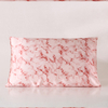 Taie d'oreiller 100 % soie de mûrier imprimée en gros avec fermeture d'enveloppe/fermeture éclair cachée - Marbre rose