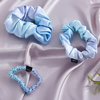 Tie-dye 19 momme imprimement fleurie 100% Silk Srunchies en stock