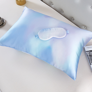 Taie d'oreiller en soie imprimée tie-dye avec fermeture d'enveloppe/fermeture à glissière cachée
