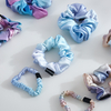Tie-dye 19 momme imprimement fleurie 100% Silk Srunchies en stock