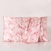 Taie d'oreiller 100 % soie de mûrier imprimée en gros avec fermeture d'enveloppe/fermeture éclair cachée - Marbre rose