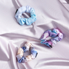 Tie-dye 19 momme imprimement fleurie 100% Silk Srunchies en stock